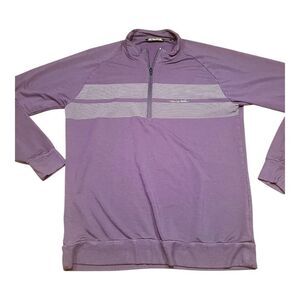 Travis Mathew Quarter-Zip Pullover Men’s L Navy Blue Stripe